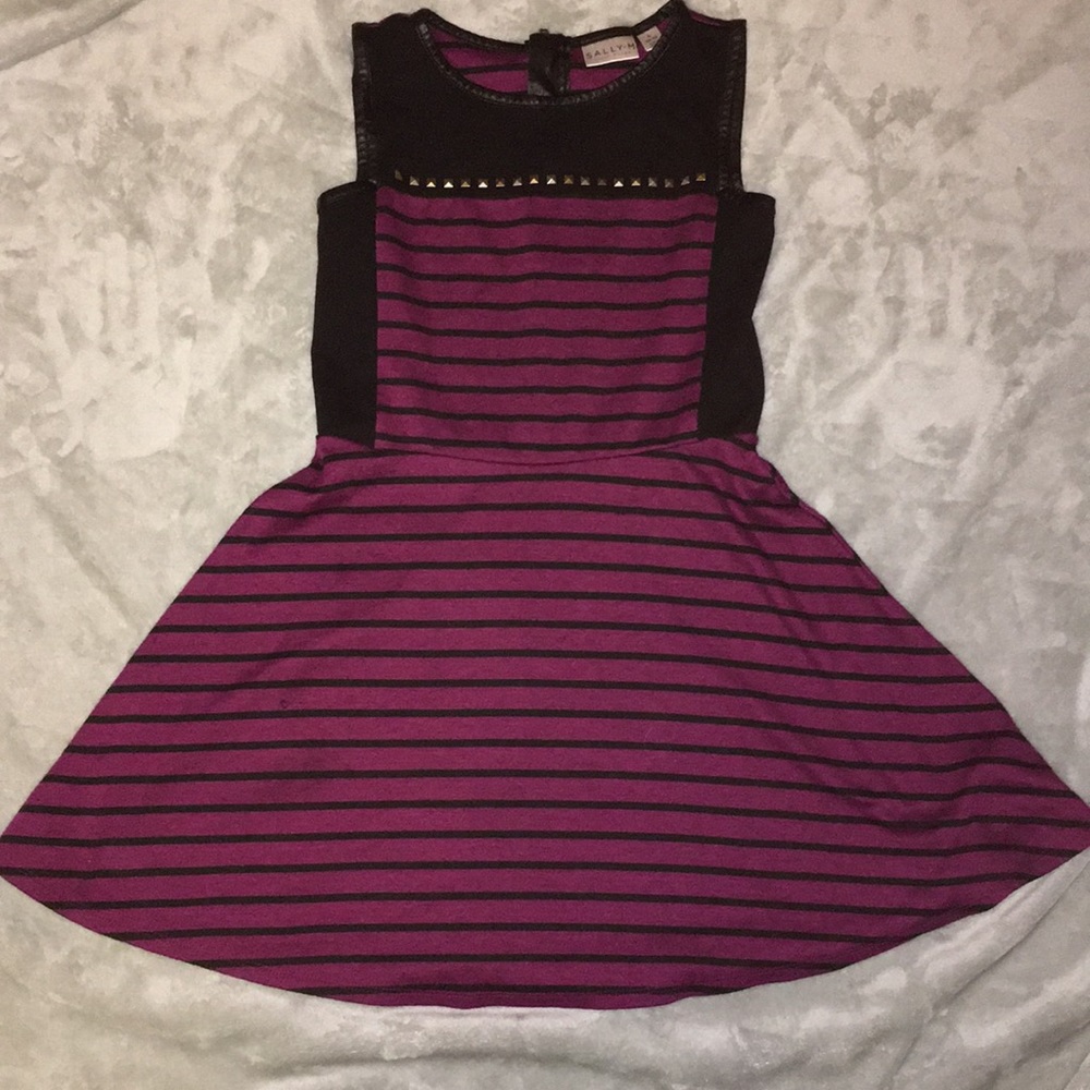 Burgundy striped dress